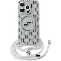 Karl Lagerfeld IML Monogram Crossbody K&CH Heads MagSafe zadní kryt iPhone 15 Pro Max čirý
