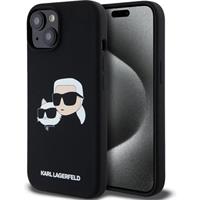 Karl Lagerfeld Liquid Silicone Double Heads Magsafe zadní kryt iPhone 15 Pro Max černý