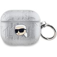 Karl Lagerfeld PU Embossed Karl Head pouzdro AirPods 3 stříbrné