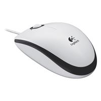 Logitech B100 Optical USB Mouse, bílá