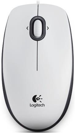 Logitech B100 Optical USB Mouse, bílá