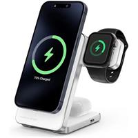 Mobile Origin (Qi2) MagSafe CompactStand 3v1 nabíječka bílá/stříbrná