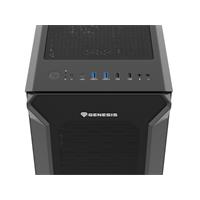 Počítačová skříň Genesis IRID 505F, černá, MIDI TOWER, 5x120mm ventilátory