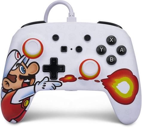 PowerA Enhanced drátový herní ovladač - Fireball Mario (Switch)