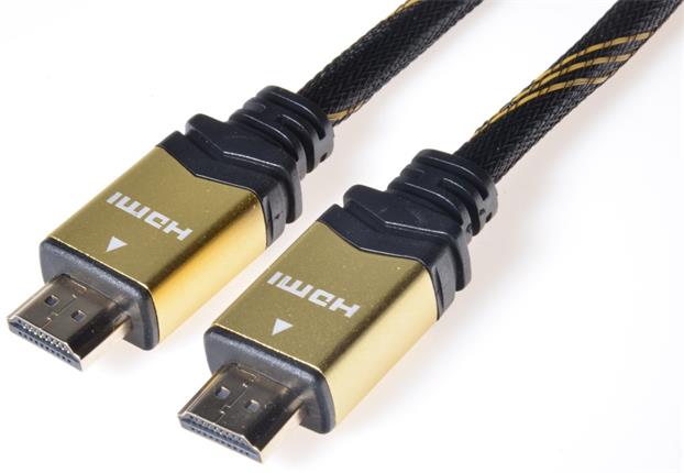 Levně PremiumCord GOLD HDMI High Speed + Ethernet kabel, zlacené konektory, 10m