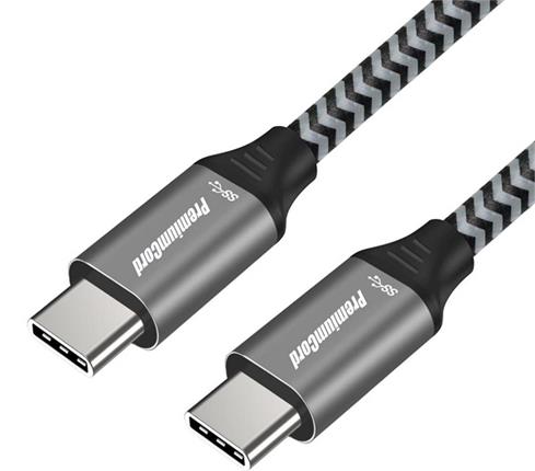 Levně PremiumCord Kabel USB-C, bavlněný oplet, 1m