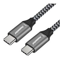 PremiumCord Kabel USB-C, bavlněný oplet, 2m