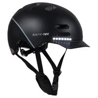 Safe-Tec SK8 chytrá helma na skate, kolobežku L (58cm- 61 cm) černá