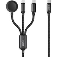 Spello 3v1 kabel (USB-C, Lightning, Apple Watch) 1.2m černá