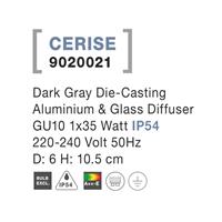 Svítidlo Nova Luce CERISE R TOP GREY stropní, IP 54, GU10