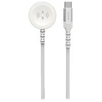 Swissten opletený magnetický kabel pro apple watch kovový, usb-c 1.2 m bílý