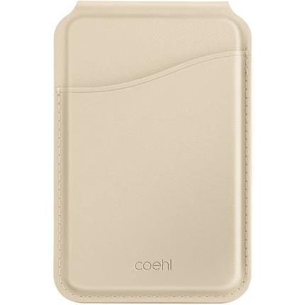UNIQ Coehl Esme MagSafe pouzdro na karty se zrcátkem béžové