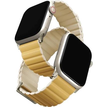 UNIQ Revix Premium Edition řemínek pro Apple Watch 49/45/44/42mm Canary (žlutý/béžový)